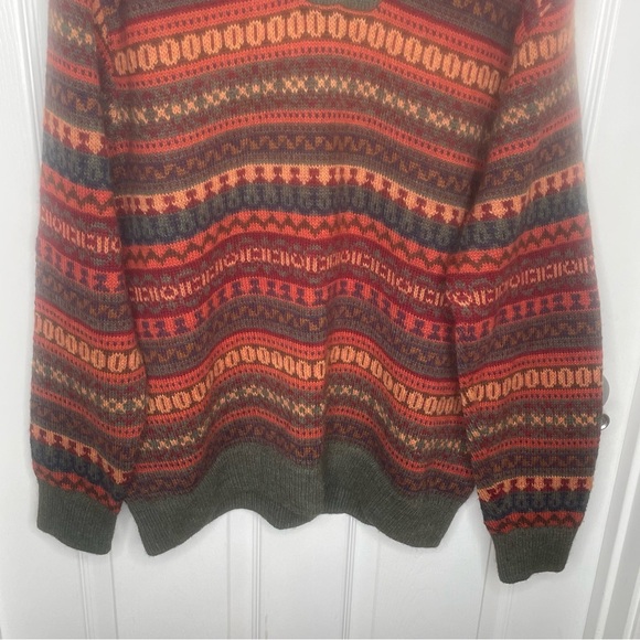 Novica Mountain Sunset Fair Isle Alpaca Art Knit Peru Pullover Sweater Nordic XL - Picture 8 of 15